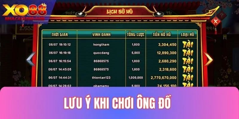 Những lưu ý quan trọng khi chơi Ông đồ