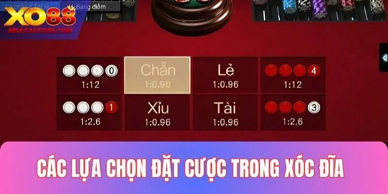 Tìm hiểu các cửa cược xuất hiện trong mỗi ván Xóc Đĩa
