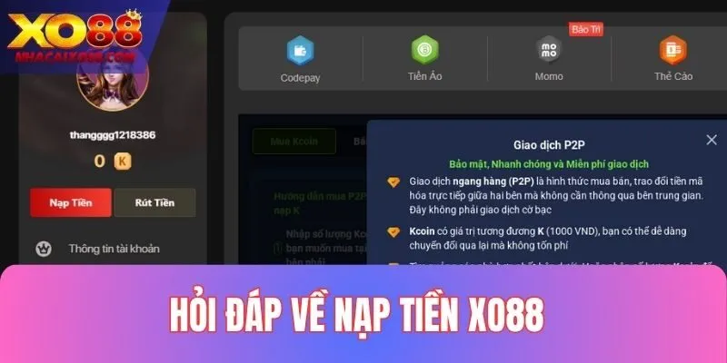 Trả lời vài câu hỏi liên quan đến nạp tiền