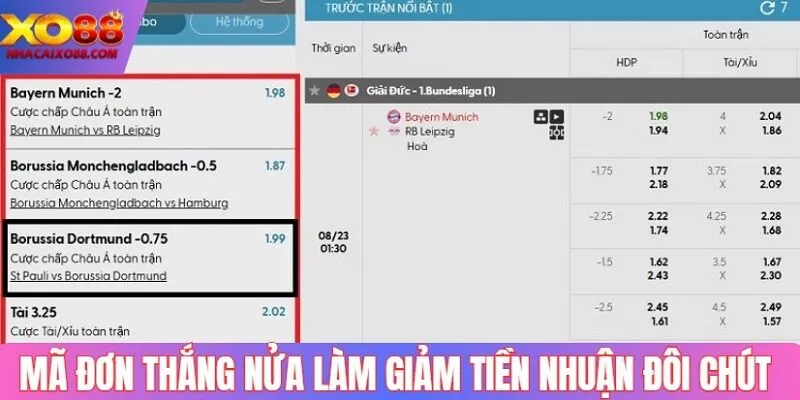 Mã đơn thắng nửa làm giảm tiền nhuận đôi chút