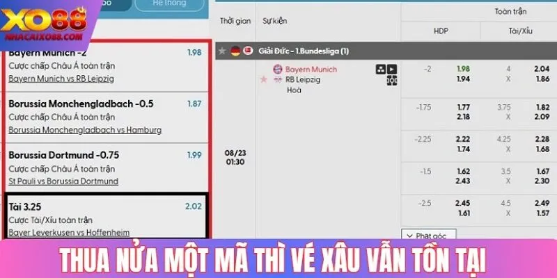Thua nửa một mã thì vé xâu vẫn tồn tại 